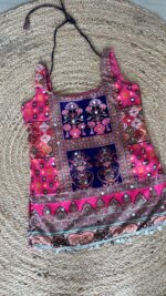 Crimson Patchwork Mirror Embellished Kurti - Image 16