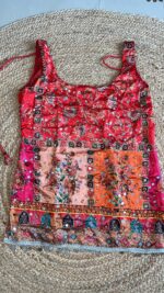 Crimson Patchwork Mirror Embellished Kurti - Image 2