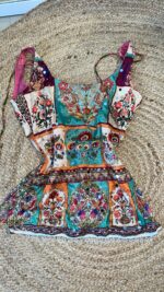 Crimson Patchwork Mirror Embellished Kurti - Image 41