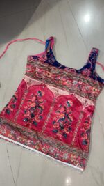 Crimson Patchwork Mirror Embellished Kurti - Image 21