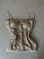 Golden Aura Sequin Corset Top