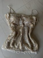 Golden Aura Sequin Corset Top - Image 2
