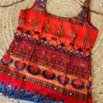 Crimson Patchwork Mirror Embellished Kurti