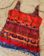 Crimson Patchwork Mirror Embellished Kurti