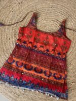 Crimson Patchwork Mirror Embellished Kurti - Image 20